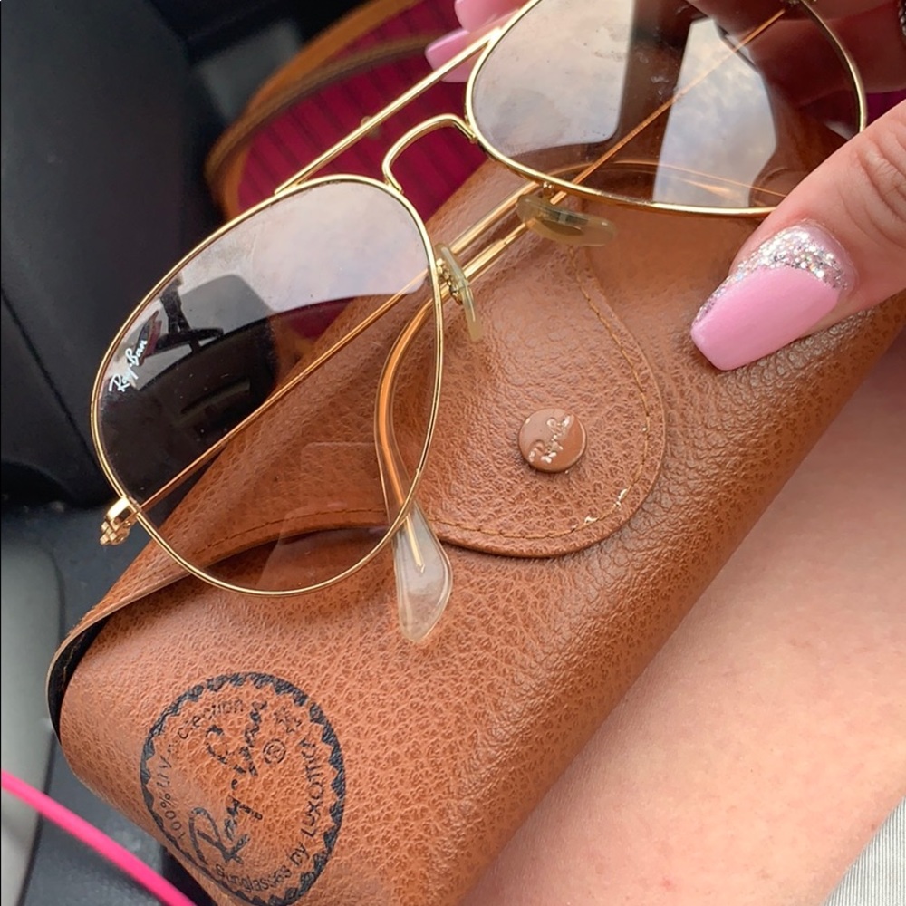 Authentic ray bans light pink and gold